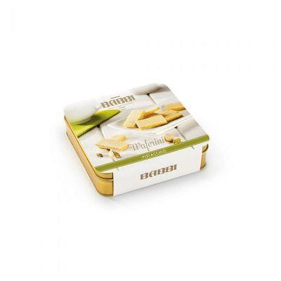 Waferini Babbi pistacchio in scatola di latta oro 190 gr