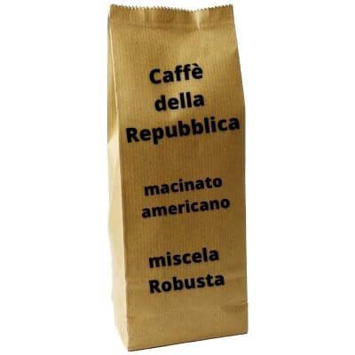caffè macinato americano robusta caffè della repubblica 250 gr