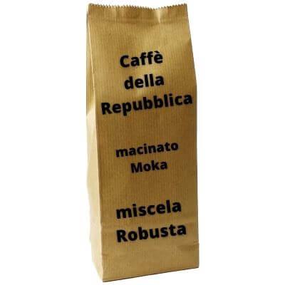 caffè macinato moka robusta caffè della repubblica 250 gr
