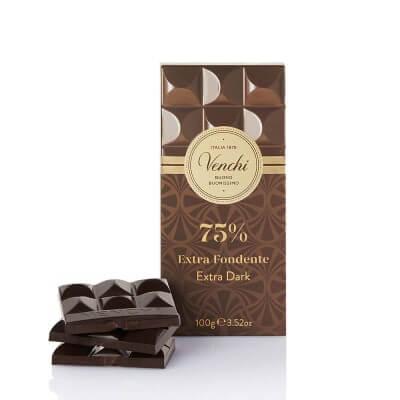tavoletta cioccolato fondente venchi 75% 100 gr