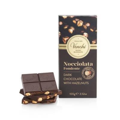 Tavoletta cioccolato Venchi fondente 56% e nocciole intere 100 gr